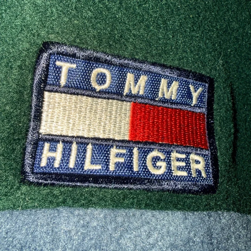 Tommy Hilfiger Vintage 90s Fleece Quarter Zip Mens XL Green Blue Yellow